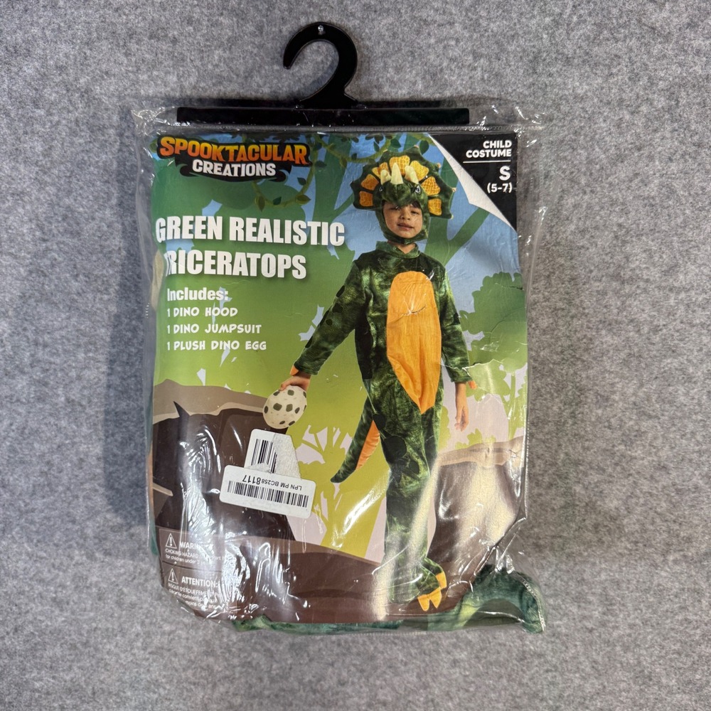 Spooktacular Creations Green Realistic Triceratops Costume Child Size S (5-7)